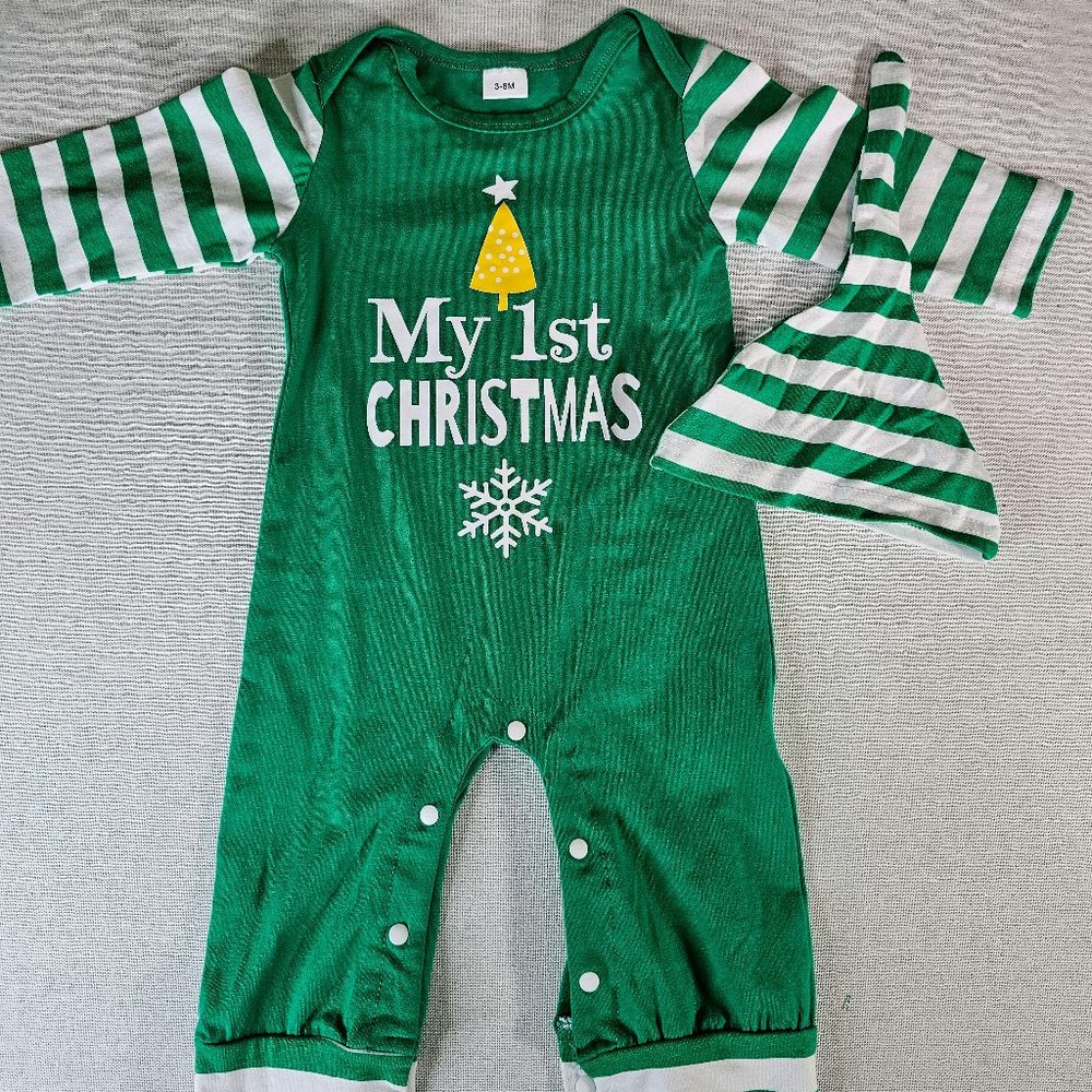 "My First Christmas" Long Sleeve Jumper w/ Hat